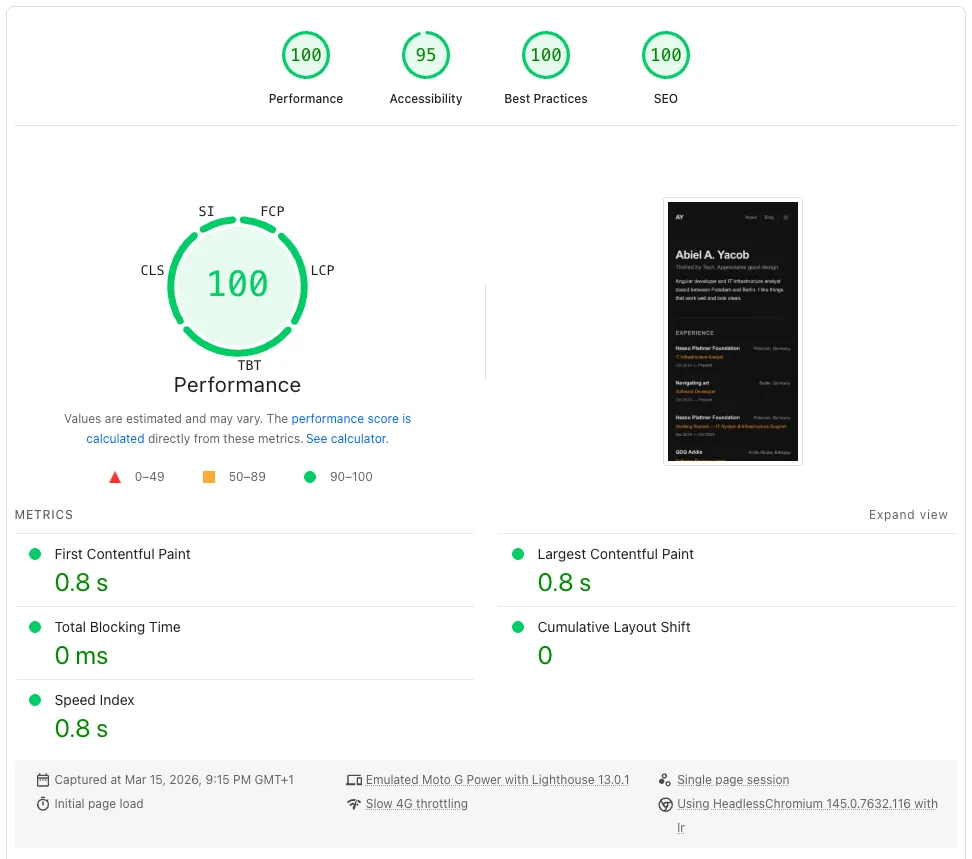 site performance from web.dev